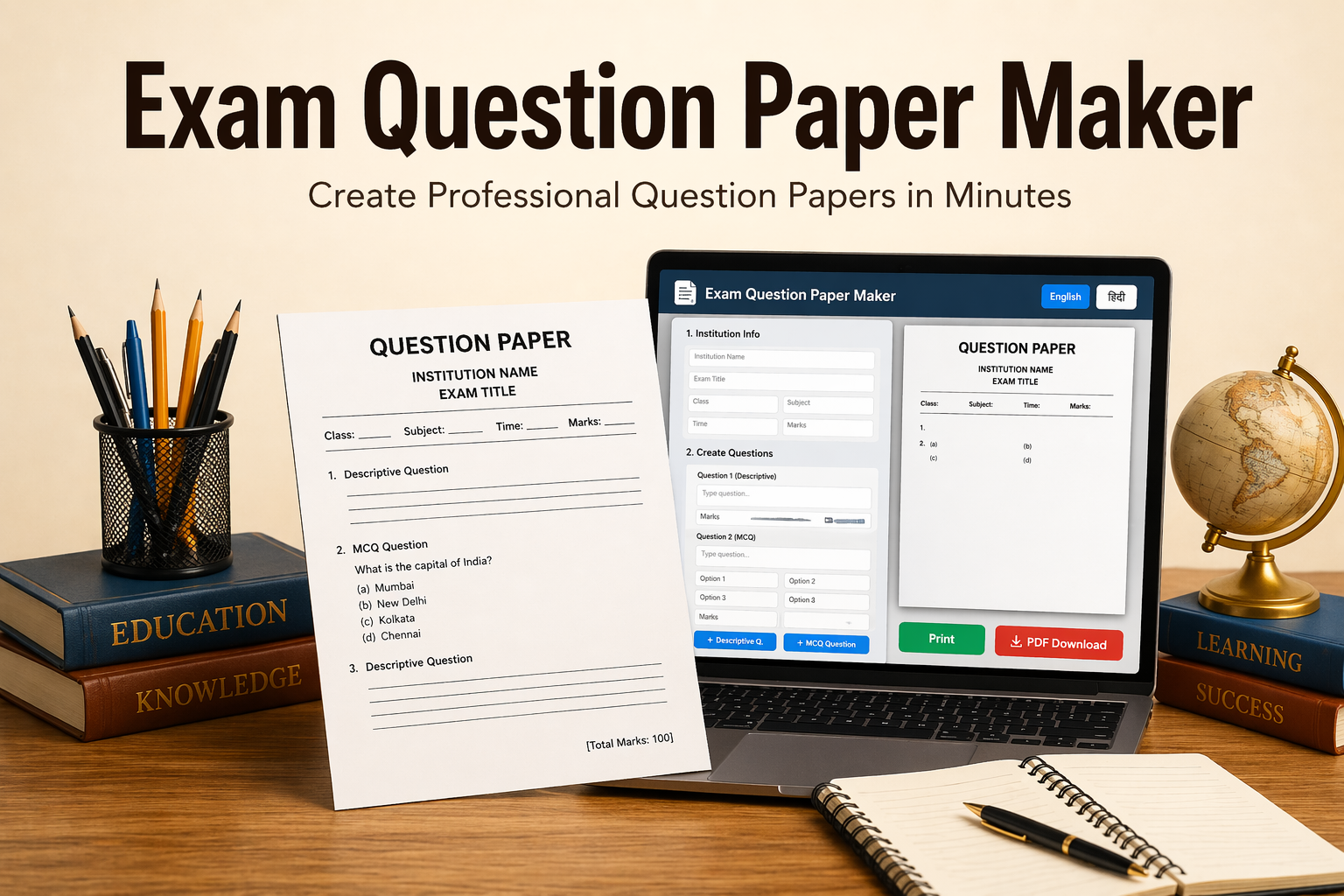 Exam Question Paper Maker