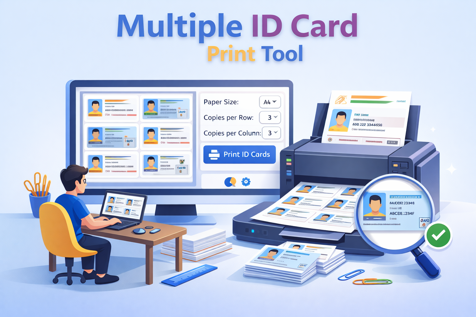 Multiple ID Cards Print